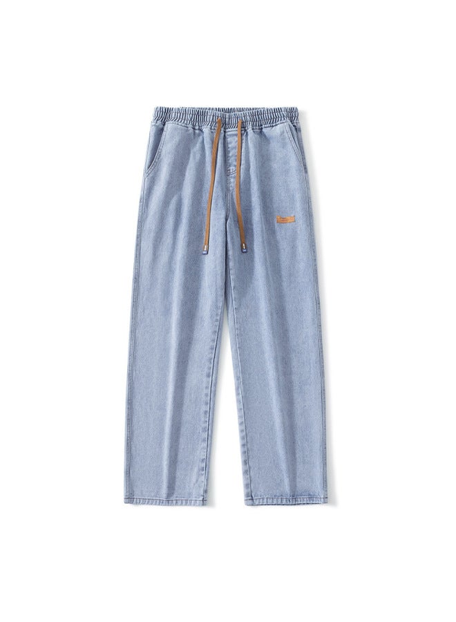 Men's Fashion Brand Small Label Vintage Washed Jeans Men's Dipped Street Wide Leg Loose Straight Pants