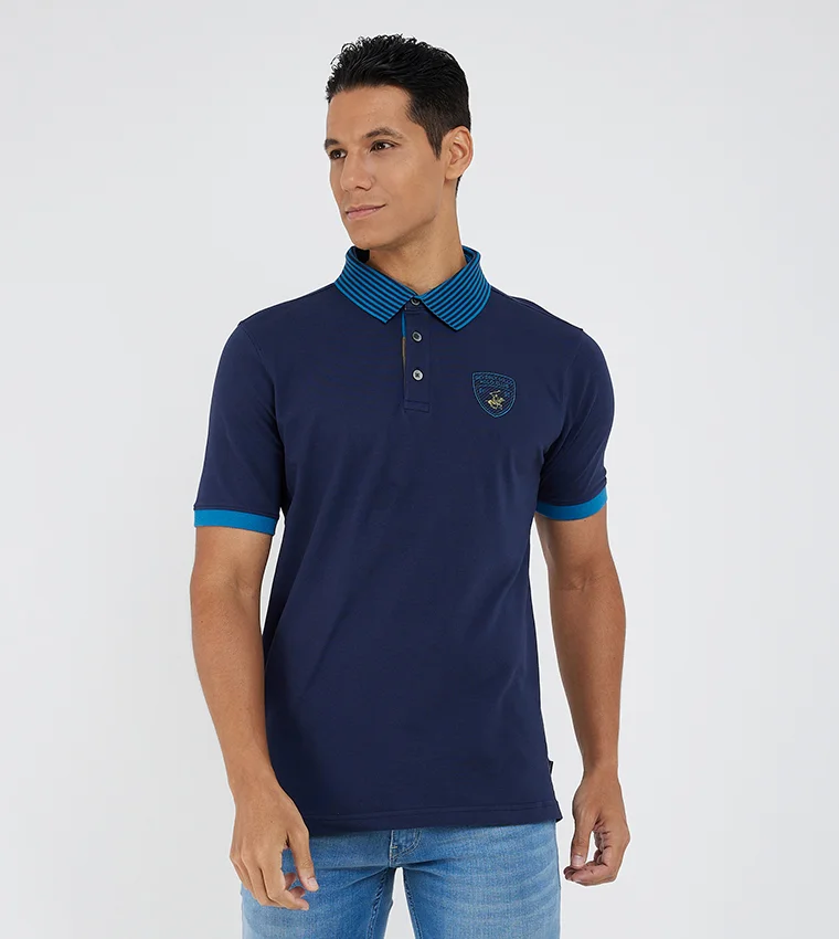 بيفرلي هيلز بولو كلوب تيشيرت بولو بأكمام قصيرة مطرز بشعار