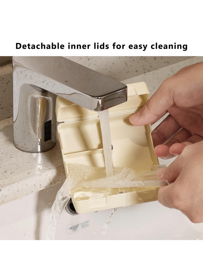 أف واي واي منظم حبوب يومي من FYY، حافظة حبوب محمولة مكونة من 7 حجرات لتنظيم حبوب السفر، [تصميم قابل للطي] صندوق حبوب لجيب المحفظة لحمل الفيتامينات وزيت كبد سمك القد والمكملات الغذائية والأدوية - أبيض - Image 4