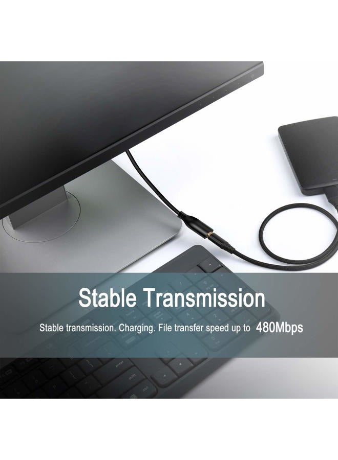 Fasgear USB Extension Cable 6ft USB Extender Cable USB 2.0 Type A Male to Female Extension Cord with USB Ports Data Transfer USB Extender Cable for USB Flash Drive/Hard Drive/Mouse/Printer (Black) - Image 3