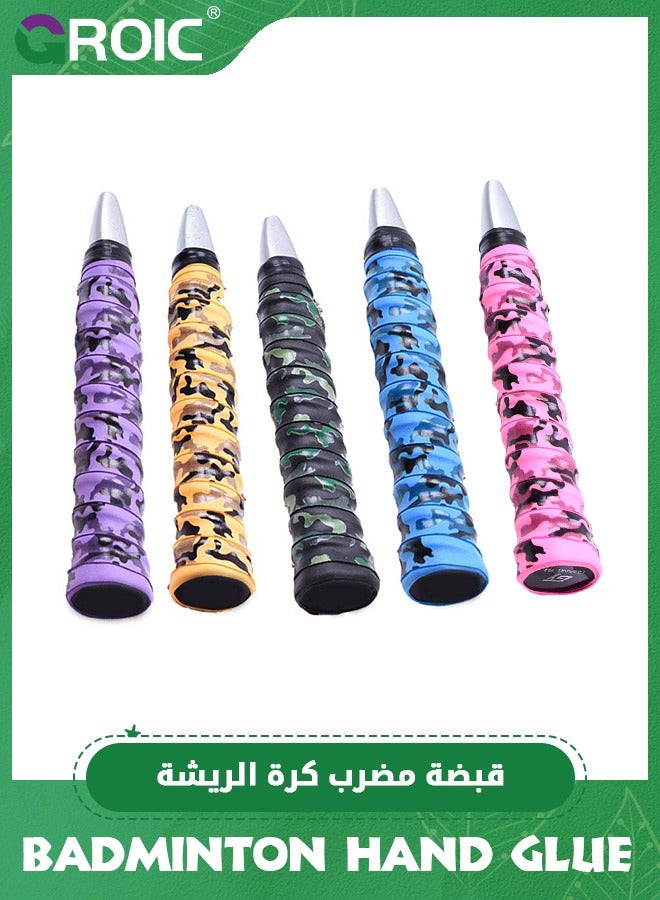 GROIC 5 Pack Tennis Racket Grip Tape,Racket Grip,Precut Dry Feel Grip Tape Absorbs Sweat Tennis Grip,Badminton Overgrip Pickleball Overgrip Tennis Overgrip - Image 1