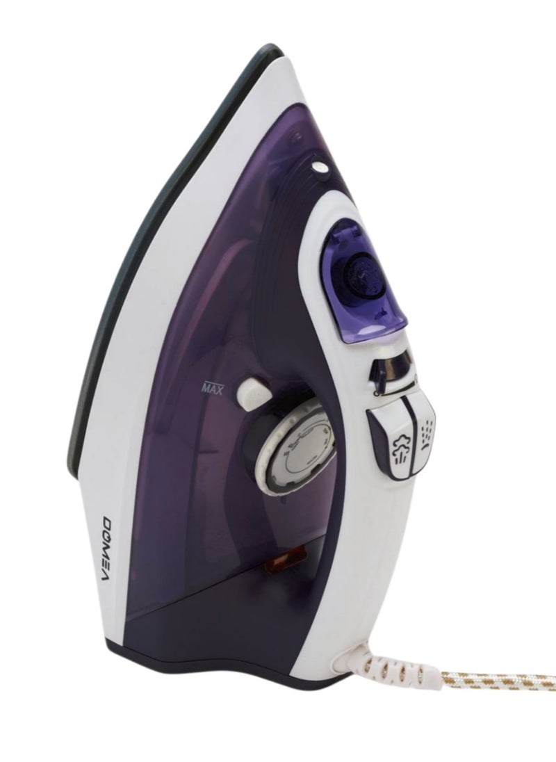 DOMEA - Steam Iron With Adjustable Thermostat | Anti Drip Function, Light Weight With Ceramic Sole Plate, For All Cloth Types, Anti Calc & Auto Clean, Spray & Steam Burst Setting | 2200 Watts - Image 1