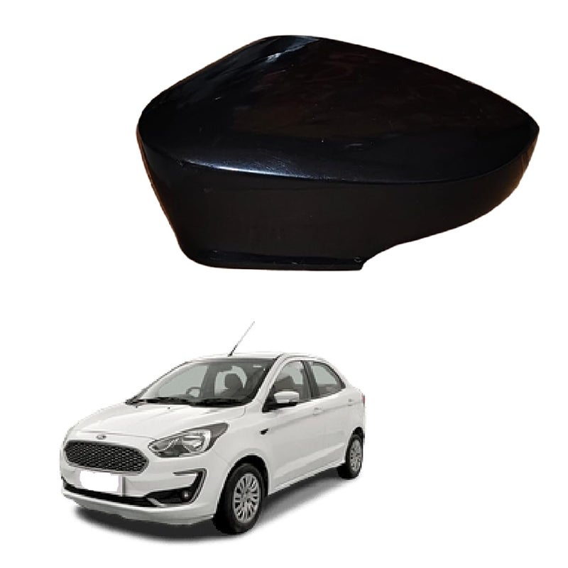 Car Styling -Side view Mirror Cover/Cap (without/No Indicator Cut) compatible with F. Figo Aspire 2015-2021 Year Model- Unpainted (LEFT PASSENGER SIDE) - Image 1