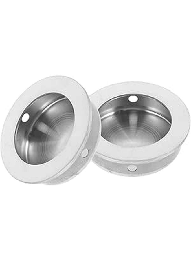 304 Stainless Steel Recessed Cabinet Handles 40mm Round Embedded Door Pulls for Kitchen Drawer - Image 1