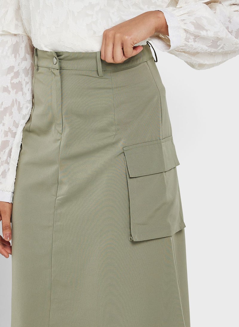 Montania Pocket Detail High Waist Skirt - Image 3