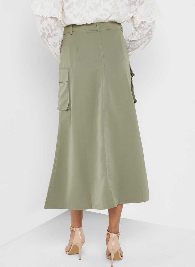 Montania Pocket Detail High Waist Skirt - Image 2