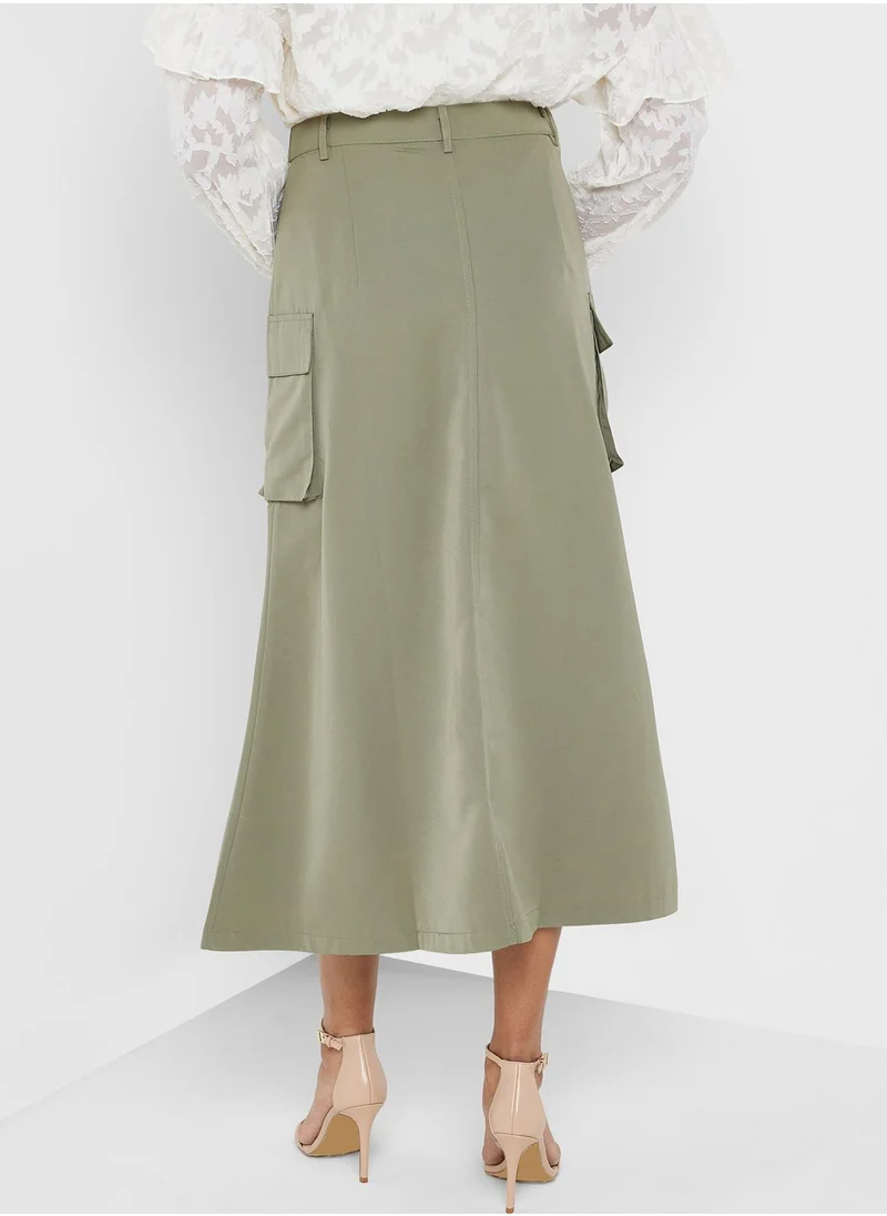 Montania Pocket Detail High Waist Skirt