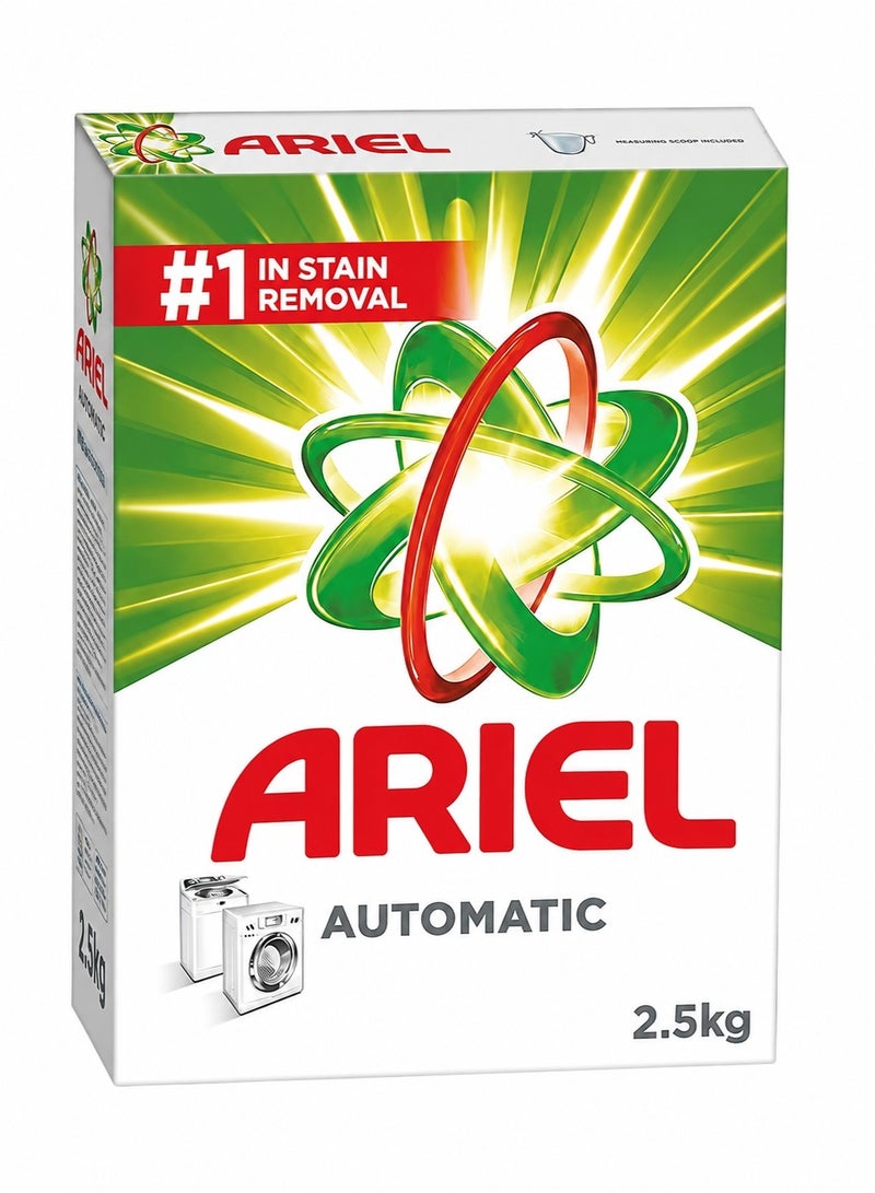Ariel Automatic Laundry Detergent Powder 2.5kg, Powerful Stain Removal & Deep Cleaning Washing Powder for Automatic Washing Machines, Laundry Detergent Powder for Clothes, Fabric Cleaning Powder - Image 1