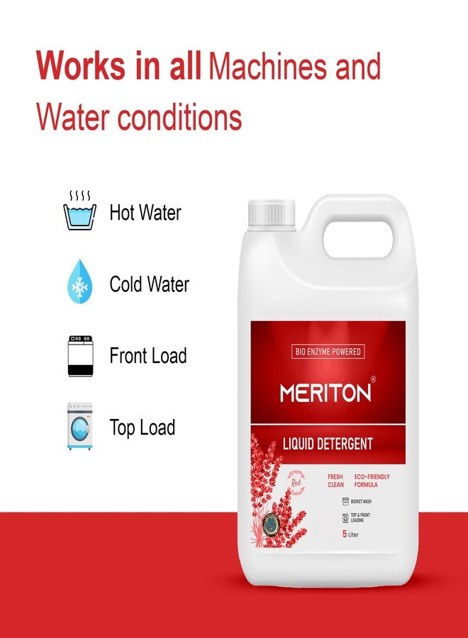 Meriton 5L Bio Enzyme Powered Liquid Detergent |Powerful Stain Remover| Gentle On Fabrics | Fresh Fragrance| Suitable For Both Top & Front Load Machines - Image 4