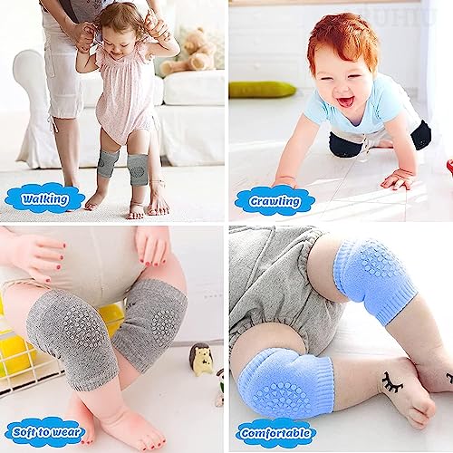 Veentus Pack of 1 Pair Baby Knee Pads for Crawling, Elbow Safety Protector, Stretchable Anti-Slip Padded Elastic Soft Cotton Breathable Comfortable Cap Leg Warmer Support Protector Kneecap - Image 2