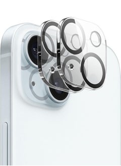 Pack of 2 Camera Lens Protector for iPhone 15 6.1-Inch and iPhone 15 Plus 6.7-Inch, 9H Tempered Glass, Anti-Scratch, Case Friendly, Does Not Affect Night Shots, HD Clear