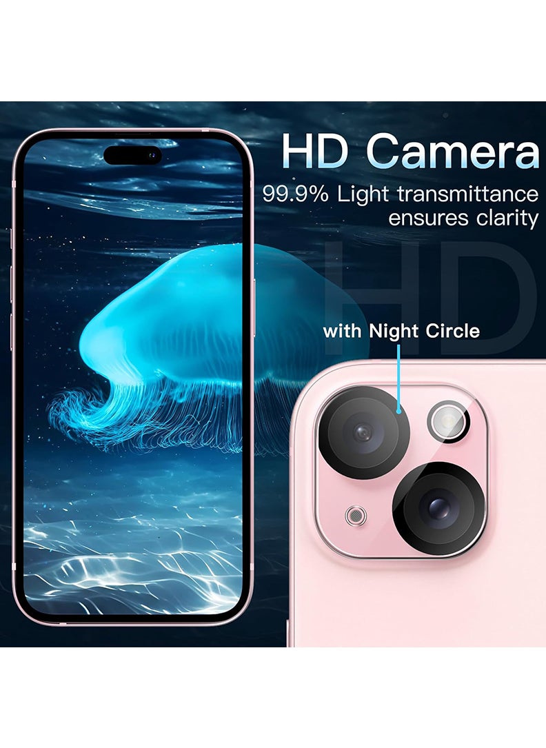 Theodor - Pack of 2 Camera Lens Protector for iPhone 15 6.1-Inch and iPhone 15 Plus 6.7-Inch, 9H Tempered Glass, Anti-Scratch, Case Friendly, Does Not Affect Night Shots, HD Clear - Image 1
