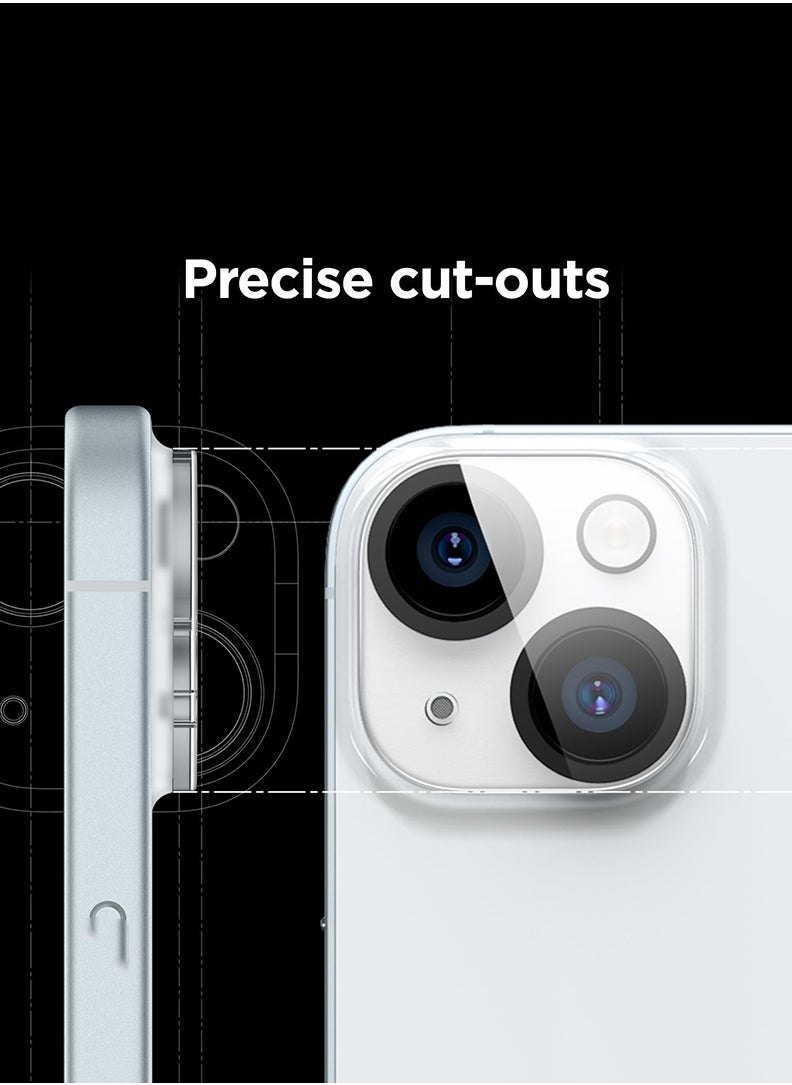 Theodor - Pack of 2 Camera Lens Protector for iPhone 15 6.1-Inch and iPhone 15 Plus 6.7-Inch, 9H Tempered Glass, Anti-Scratch, Case Friendly, Does Not Affect Night Shots, HD Clear - Image 1