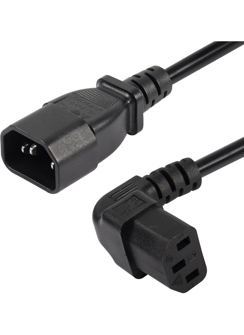 CERRXIAN CERRXIAN 20cm 90 Degree IEC 320 C13 to C14 PDU Power CableC14 Male to Down Angle C13 Female Power Supply Extension Cord for MonitorsComputersEtcDc13c14  - Image 2