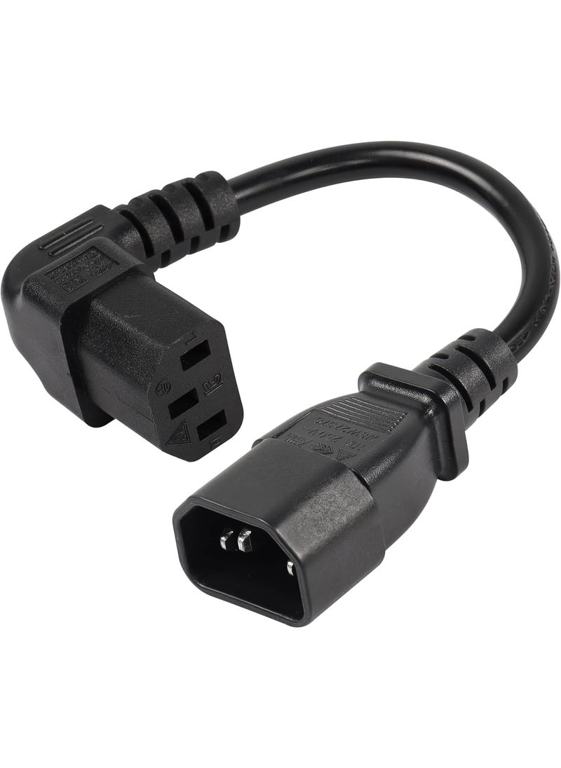 CERRXIAN CERRXIAN 20cm 90 Degree IEC 320 C13 to C14 PDU Power CableC14 Male to Down Angle C13 Female Power Supply Extension Cord for MonitorsComputersEtcDc13c14  - Image 1