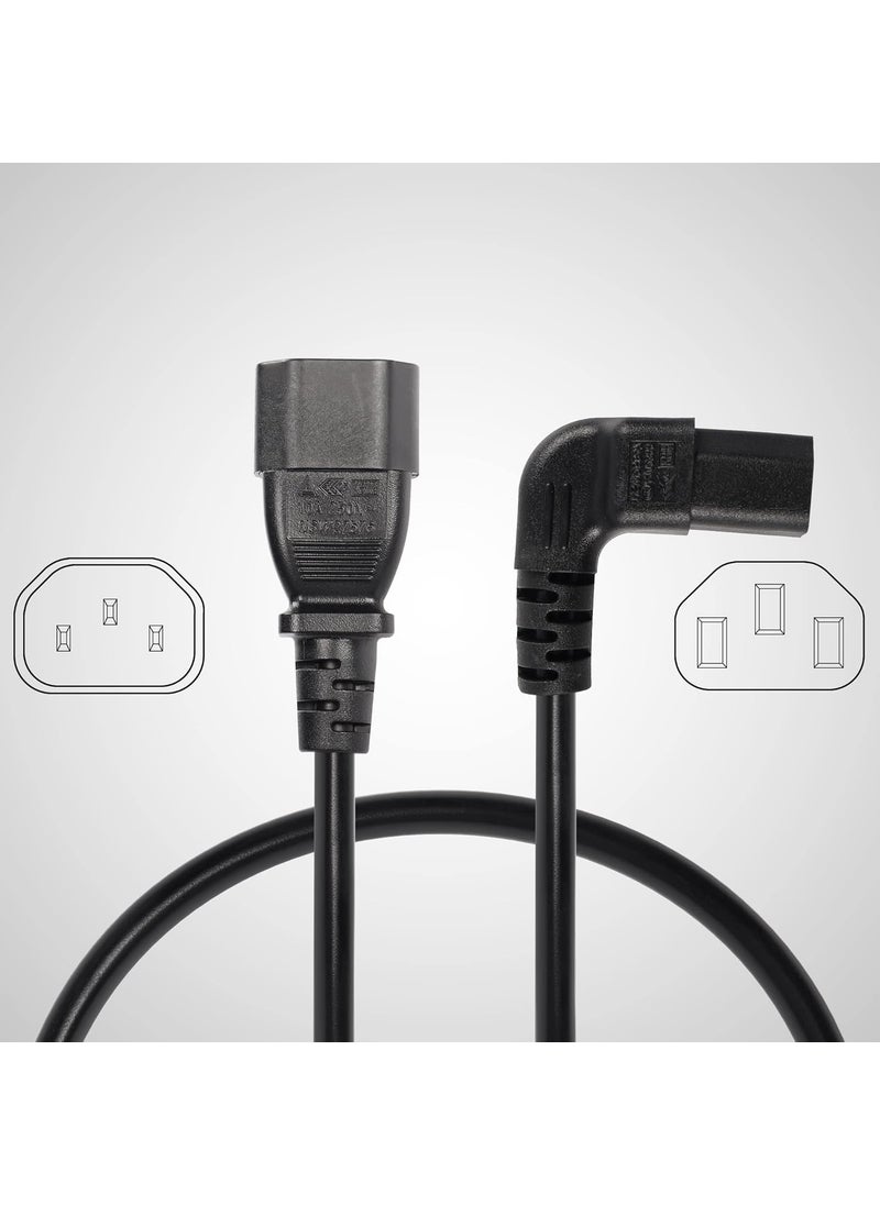 CERRXIAN CERRXIAN 20cm 90 Degree IEC 320 C13 to C14 PDU Power CableC14 Male to Down Angle C13 Female Power Supply Extension Cord for MonitorsComputersEtcDc13c14  - Image 4