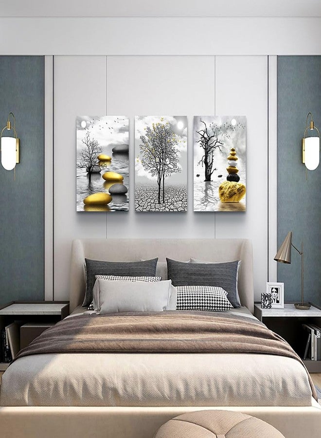 TTHYUEWS Inspiration Canvas Art For Living Room, Bedroom & Office - 3 Piece Black & White Nature Landscape Wall Pictures Prints - Image 5