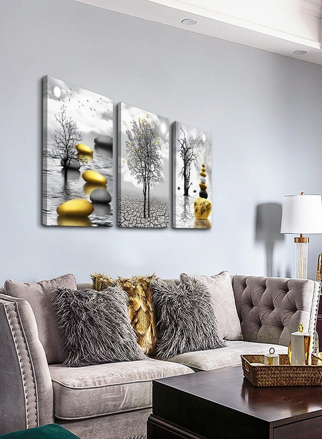 TTHYUEWS Inspiration Canvas Art For Living Room, Bedroom & Office - 3 Piece Black & White Nature Landscape Wall Pictures Prints - Image 2