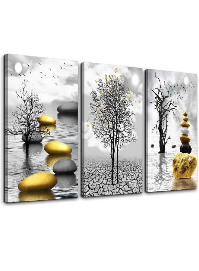 TTHYUEWS Inspiration Canvas Art For Living Room, Bedroom & Office - 3 Piece Black & White Nature Landscape Wall Pictures Prints - Image 1
