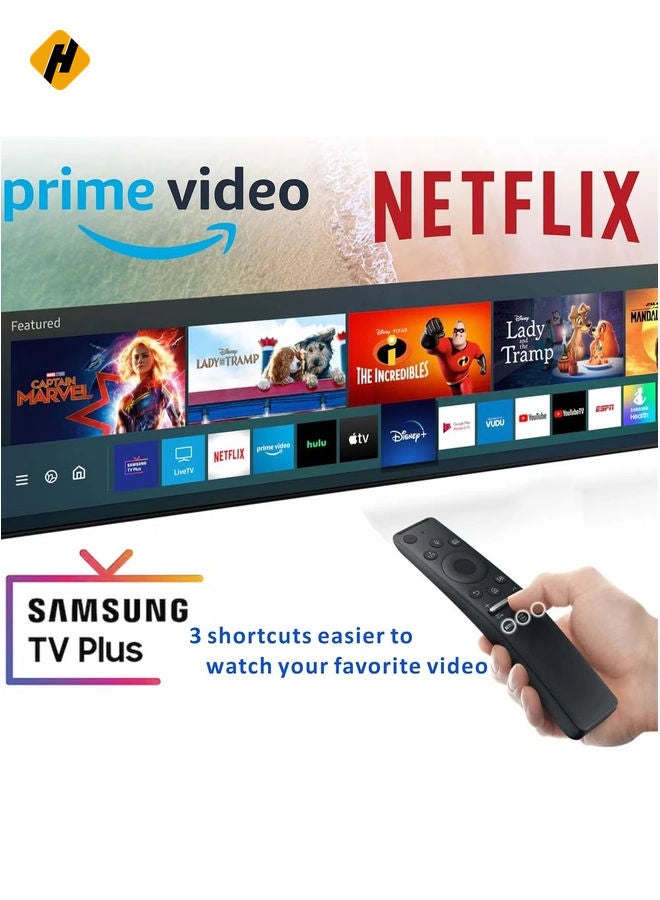 HuHa Universal Replacement Remote Control for Samsung Smart TV for All Samsung LED QLED 4K 8K Curved TVs, 3 Shortcut Buttons for Netflix, Samsung, Prime Video with 1 Year Warranty with battery - Image 3