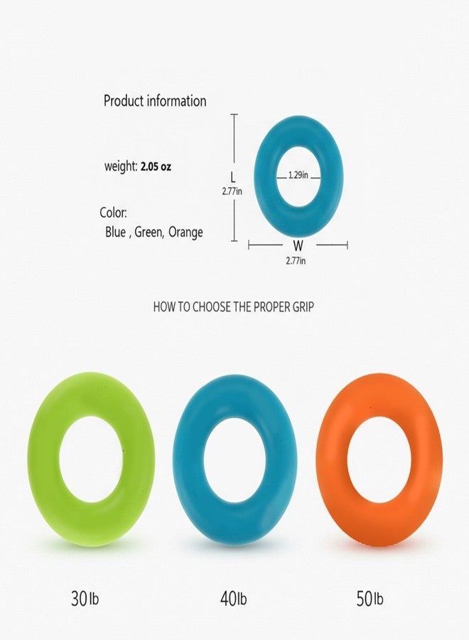 GRSECPO Grip Strength Trainer,Hand Grip Strengthener,Forearm Grip Workout - Grip Trainer Silicone Rings for Rock Climbing, Athletes & Stress Relief & Rehabilitation (Green, blue, orange, black) - Image 4