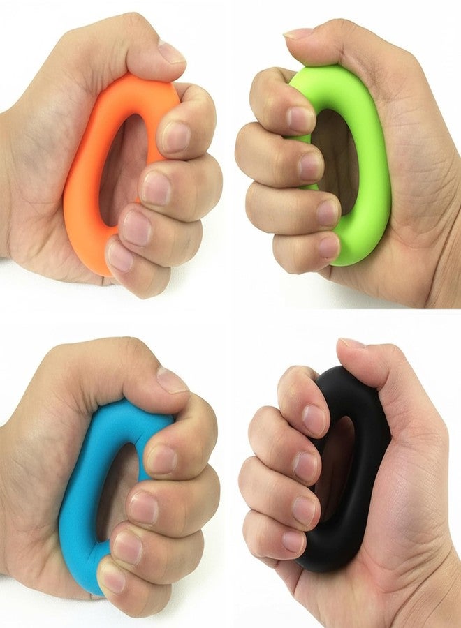 GRSECPO Grip Strength Trainer,Hand Grip Strengthener,Forearm Grip Workout - Grip Trainer Silicone Rings for Rock Climbing, Athletes & Stress Relief & Rehabilitation (Green, blue, orange, black) - Image 1