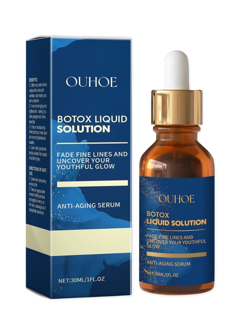 OUHOE Botox Liquid Solution Facial Serum for Face Instant Face Tightening Botox Reduce Fine Lines Wrinkles Boost Skin Collagen Hydrate and Plump Skin Face Serum Botox Stock Anti Aging Serum 30ml - Image 1