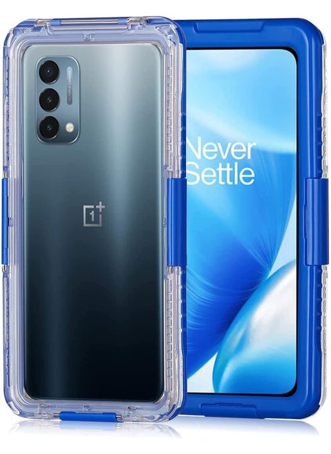 for OnePlus Nord N200 5G N100 IP68 Waterproof Case Shockproof Hard Cover,Heavy Duty Hard Cover with Screen Protector Case,Full Body Protective Clear Phone Cover Case Blue