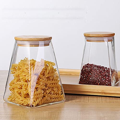 Femora Femora Borosilicate Glass Jar With Wooden Lid| Glass Jars For Kitchen| Kitchen Storage Jars| 1 Year Warranty| Fancy Jars for Gifting, Snacks, Spice, Cookies, Dry Food, Pickles|900ml| Set Of 4 - Image 2