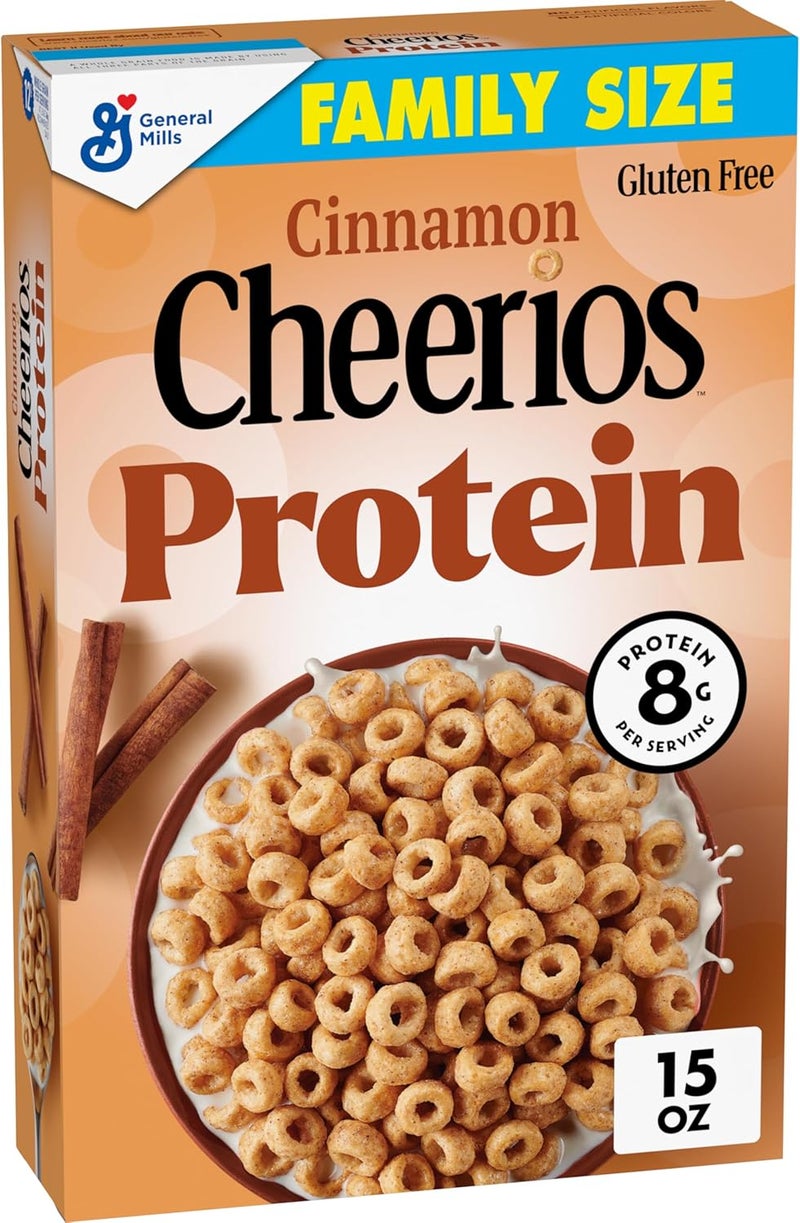 Cheerios Protein Cereal, Cinnamon Flavor, 8g Protein, Family Size, 15 oz - Image 1