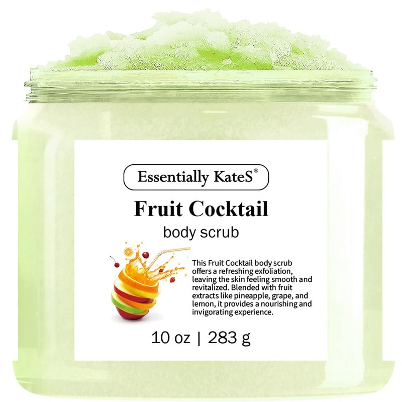 Essentially KateS Fruit Cocktail Body & Foot Scrub 10 Oz - A refreshing, sweet, juicy aroma evokes the scent of freshly picked grapes - The best stocking stuffer. - Image 1