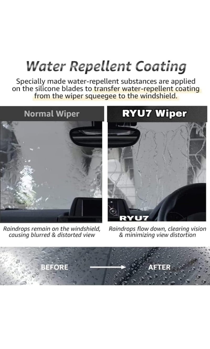 RYU7 Front Wiper Blade Exact Fit Design Compatible with Skoda Octavia New (2014-2018 model) - Image 3
