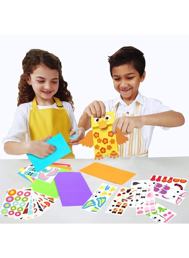 WATINC WATINC 9Pack Hand Puppet Art Craft Paper Sock Puppets DIY Making Your Own Puppet Kits Party Favors Wiggle Googly Eyes Storytelling Party Supplies Imaginative Play Birthday Party for Boys Girls  - Image 4