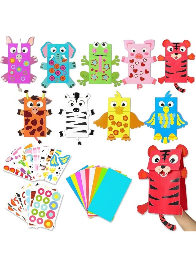 WATINC WATINC 9Pack Hand Puppet Art Craft Paper Sock Puppets DIY Making Your Own Puppet Kits Party Favors Wiggle Googly Eyes Storytelling Party Supplies Imaginative Play Birthday Party for Boys Girls  - Image 3