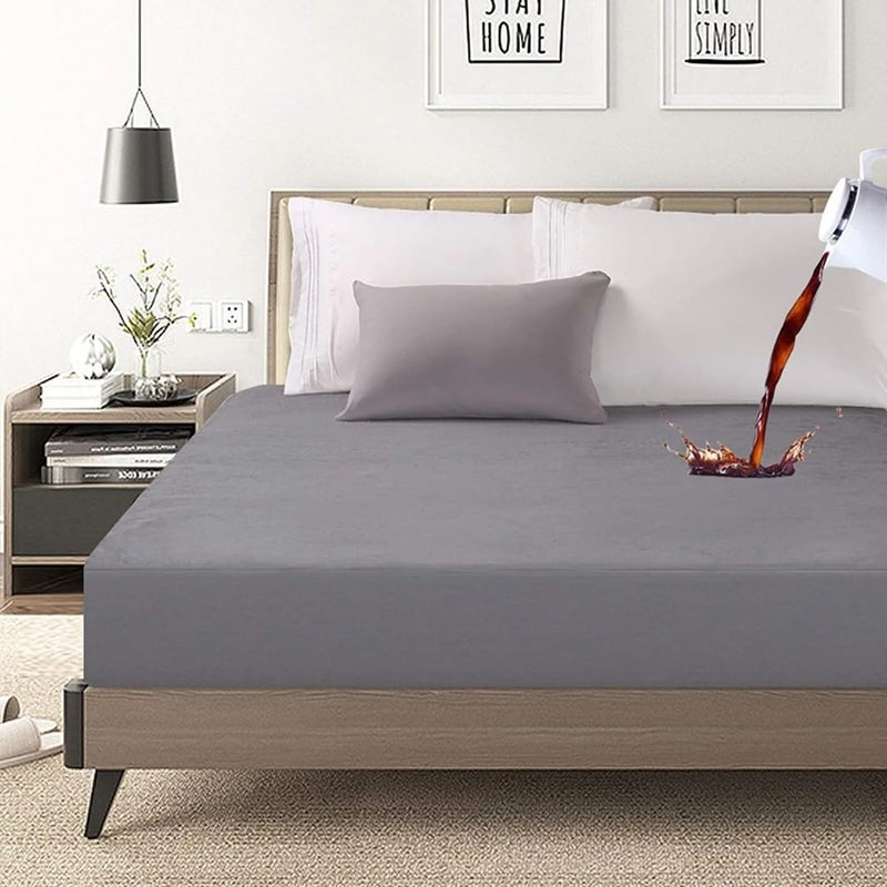 Enviro Chip Enviromat King Size 72x78 100% Waterproof Premium Terry Cotton Mattress Protector | Breathable Hypoallergenic Ultra Soft Fabric | (72" X 78") (Grey, King 72"x78") - Image 1