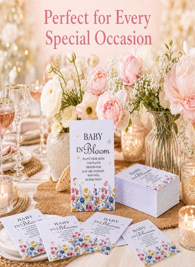 Rilcn 50 Pack Baby in Bloom Seed Packet Envelopes, Empty Wildflower Baby Shower Favors for Guests, Self Adhesive Kraft Mini Favor Bags for DIY Party Gifts Decorations - Image 5