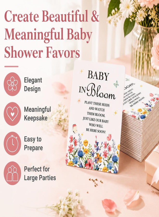Rilcn 50 Pack Baby in Bloom Seed Packet Envelopes, Empty Wildflower Baby Shower Favors for Guests, Self Adhesive Kraft Mini Favor Bags for DIY Party Gifts Decorations - Image 2