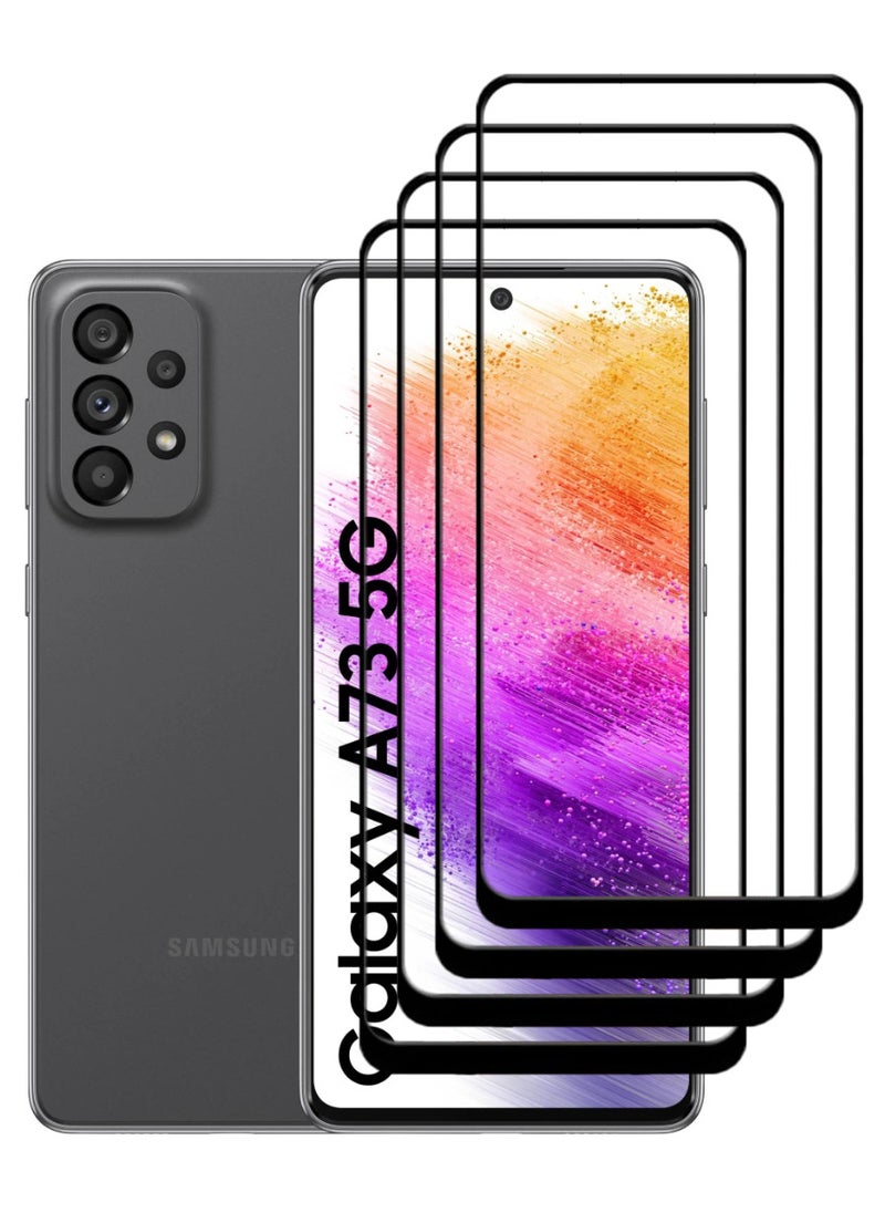 ACLIX 4 Pieces Antistatic ESD Dustproof Premium Quality High Definition Tempered Glass Screen Protector Designed For Samsung Galaxy A73 5G - Image 1