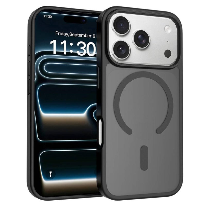 MS TPU+PC MagSafe Case for iPhone 16 / 16 Plus / 16 Pro / 16 Pro Max with Shockproof and Drop Protection plus Shockproof plus Strong Magnetic plus Skin Feel in Black - Image 1