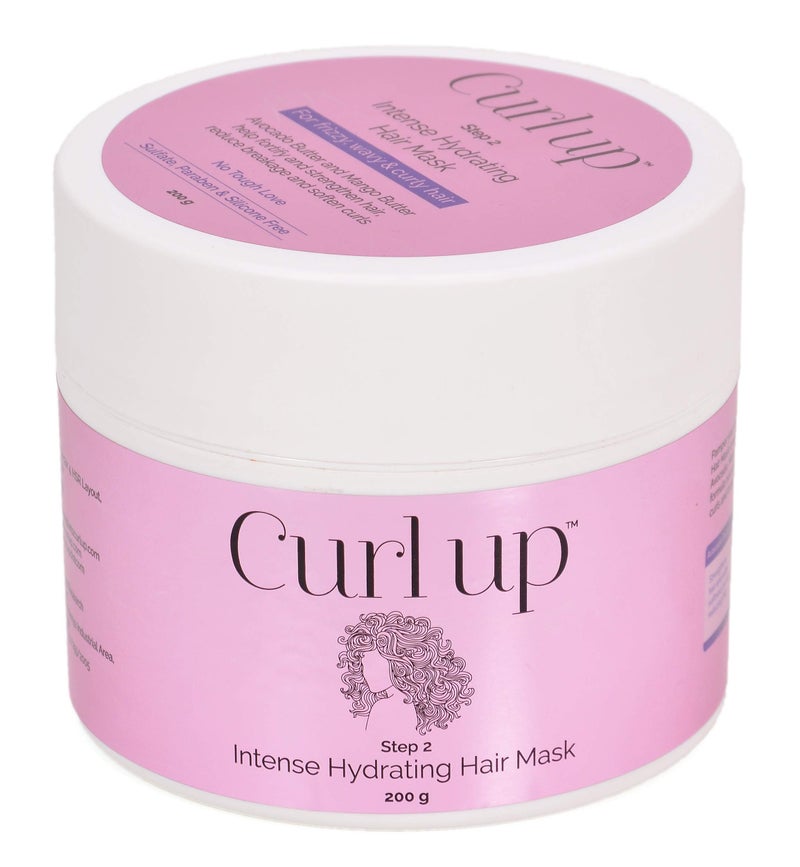 Curl up Intense Hydrating Hair Mask - Deep Conditioner For Curly Hair - Sulphate Paraben & Silicone Free (200 Gram, Fresh) - Image 1