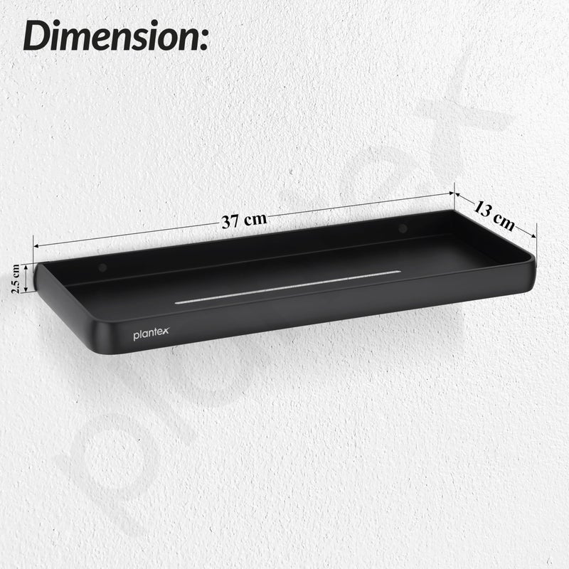 Plantex Self Adhesive Shelf for Bathroom/Multipurpose No Drill Bathroom Organizer/15x5 inch Shelf for Home/Office/Hotel - Pack of 1 (1502, Black) - Image 5