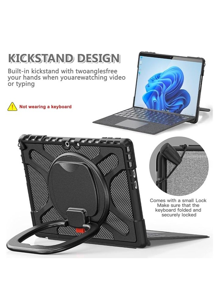 Microsoft Surface Pro 9 13.0-inch rugged case released in 2022, heavy-duty shockproof case with swivel handle, support keyboard attachment interface - Image 3