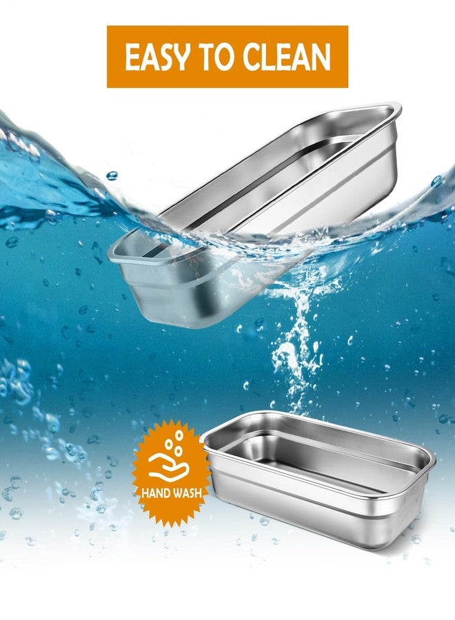 Suttmin 8 Pcs 304 Stainless Steel Food Storage Containers with Lids 1/3 Size Hotel Pan Chicken Food Grade Pans Metal Meal Containers for Restaurant Stackable Kitchen Freezer Buffet(2.5 Inch Deep) - Image 4
