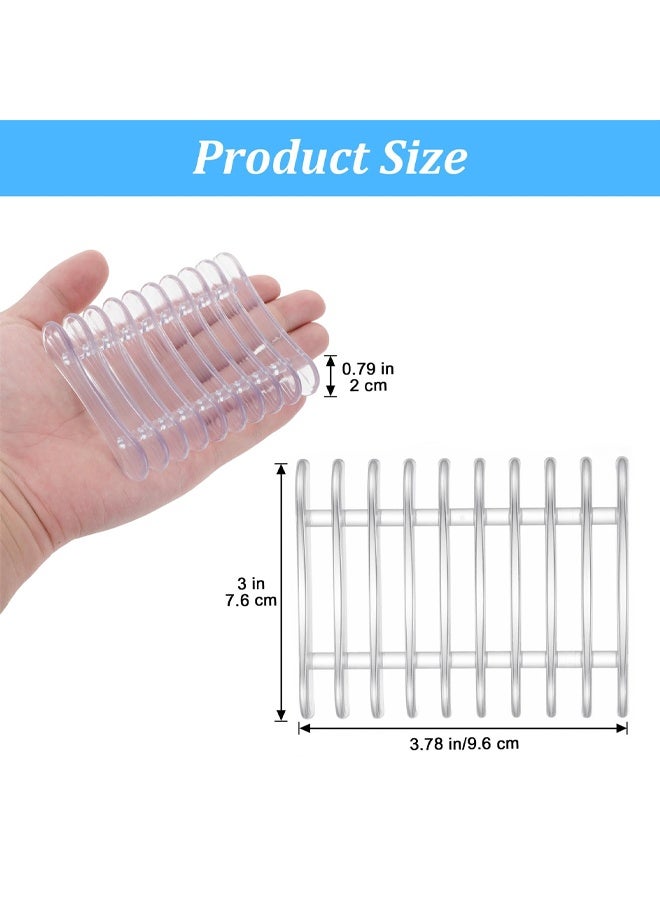 2Pcs Clear Self-Draining Plastic Soap Holder, Soap Tray Dish for Bathroom Shower Kitchen Counter - Image 2