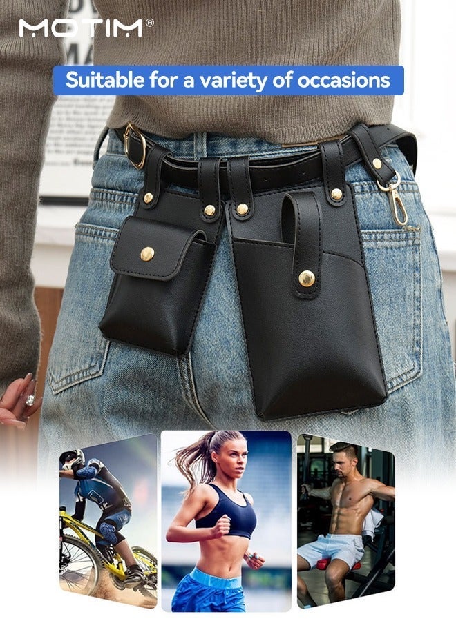 Motim Fashionable Phone Waist Bag, Leather Anti-Theft Bag Pouch With Belt Clip, Phone Holster Belt Case Outdoor Sports Running Bag - Image 2