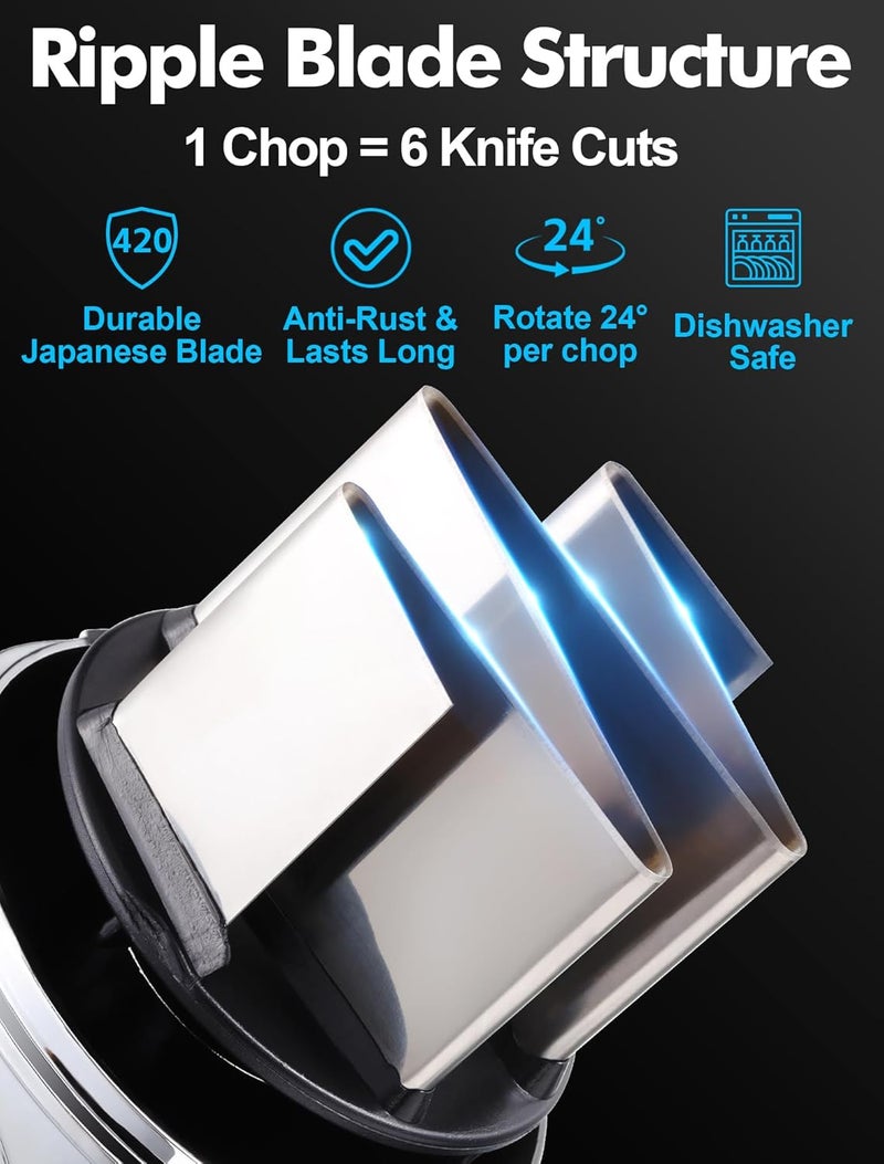 GDL Food Chopper, Hand Chopper Dicer Easy to Clean, Manual Slap Vegetable Chopper Onion Cutter, Garlic Chopper Mincer for Onion, Nut, Tomato, Pepper, Celery, etc - Image 1