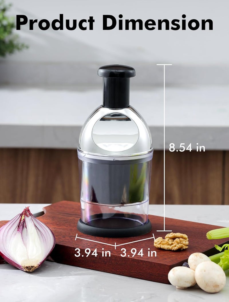 GDL Food Chopper, Hand Chopper Dicer Easy to Clean, Manual Slap Vegetable Chopper Onion Cutter, Garlic Chopper Mincer for Onion, Nut, Tomato, Pepper, Celery, etc - Image 5