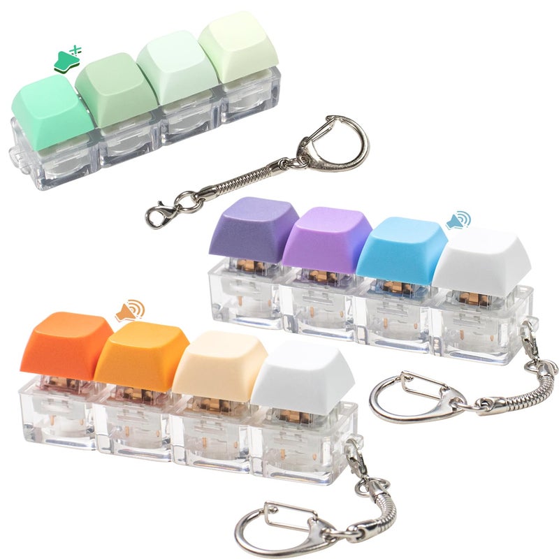 mintcaps Keyboard Fidget Toy 3PCS Keyboard Fidget Keychain Cound Fidget Toys Clicker Fidget Toy Stress Relief Keyboard Fidget Clicker - Image 3