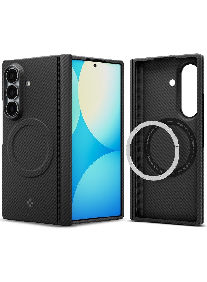 Spigen Air Skin Aramid MagFit Samsung Galaxy Z Fold 8 ULTRA Case [MagSafe compatible] Aramid Fiber Cover (2026) Ultra Slim with Full Hinge Protection - Black - Image 1