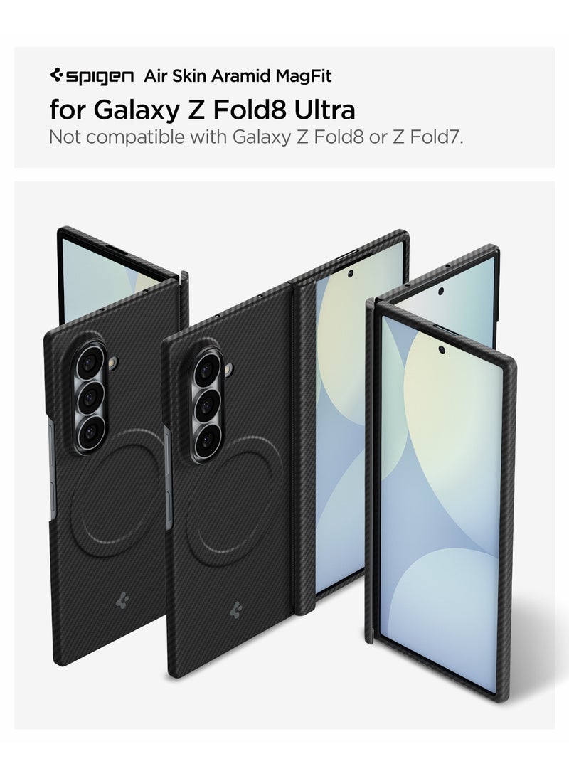 Spigen Air Skin Aramid MagFit Samsung Galaxy Z Fold 8 ULTRA Case [MagSafe compatible] Aramid Fiber Cover (2026) Ultra Slim with Full Hinge Protection - Black - Image 5